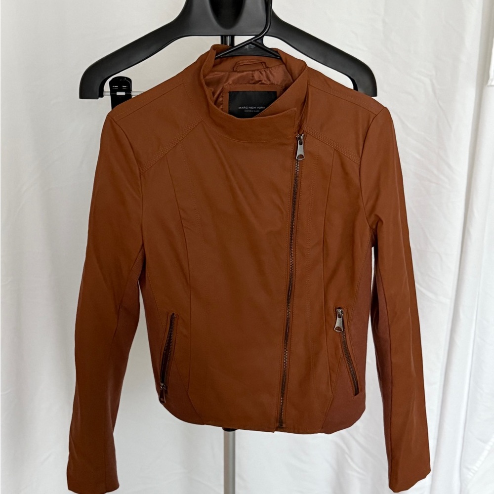 Women’s Marc New York Brown Leather Biker Jacket